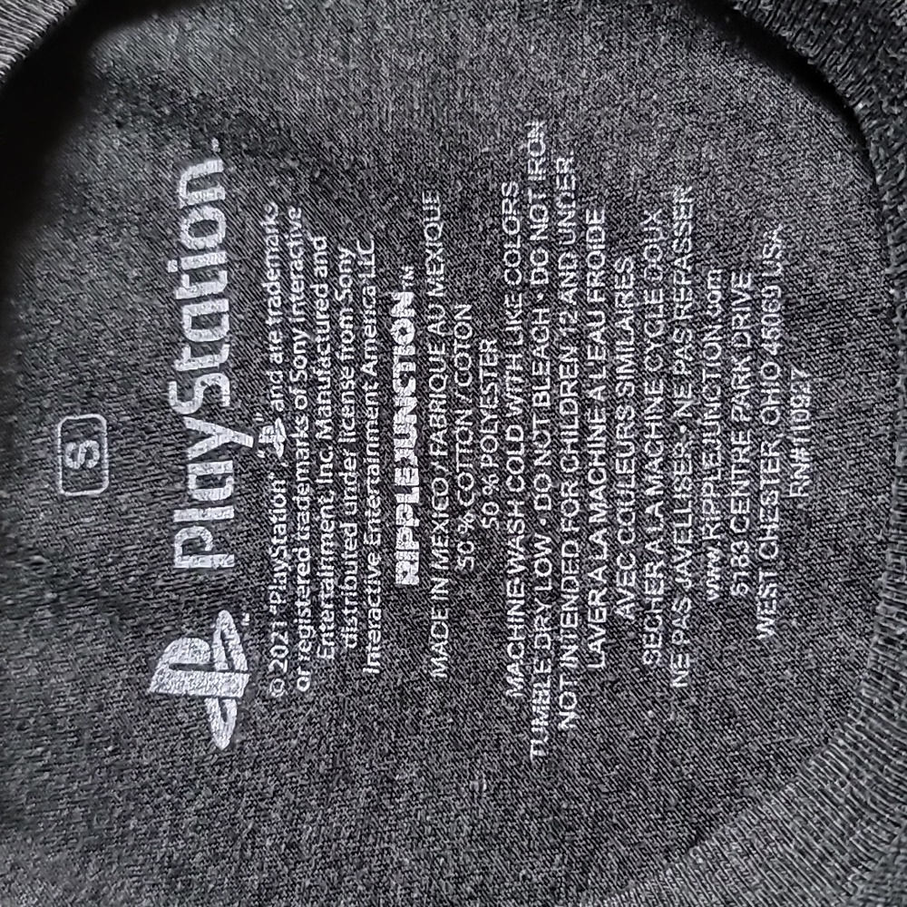 Sony Playstation Logo Short Sleeve Boy's Grey T-Shirt, Size Small - Picture 4 of 5